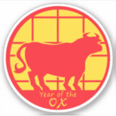 Jaar van de Ox Sticker (Voorkant)