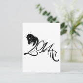 Jaar van de Paarden 2014 Feestdagenkaart (Staand voorkant)