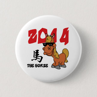 Jaar van de paardenpest 2014 ronde button 5,7 cm