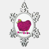Jaar van de Ram - Funny Ram in Roze Tin Sneeuwvlok Ornament (Rechts)
