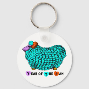 Jaar van de Ram Sheep of Goat Turquoise Sleutelhan Sleutelhanger