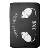 Jaar van de Rat 2020 Mice met Tekst Badmat (Voorkant Verticaal)