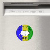 Jaar van de Rat 2020 muis met tekst Magneet (Insitu (Vaatwasser))