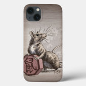 Jaar van de Rat Chinese Zodiac Art iPhone Case (Achterkant)