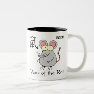 Jaar van de Rat-Mok Tweekleurige Koffiemok