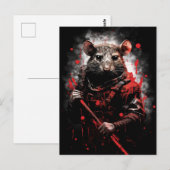 Jaar van de Rat Samurai Briefkaart (Voorkant / Achterkant)