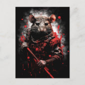 Jaar van de Rat Samurai Briefkaart (Voorkant)