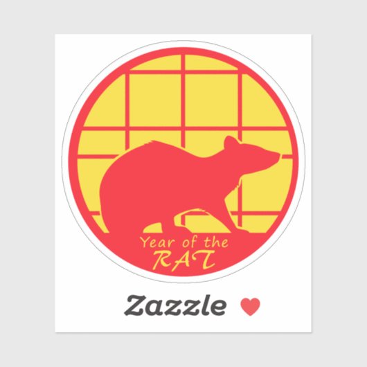Jaar van de Rat Sticker (Vel)