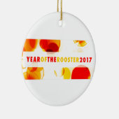 jaar van de rooster 2017 ( bokeh ) keramisch ornament (Rechts)