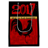 Jaar van de Rooster 2017 M Gift Bag 1 Medium Cadeauzakje (Achterkant)