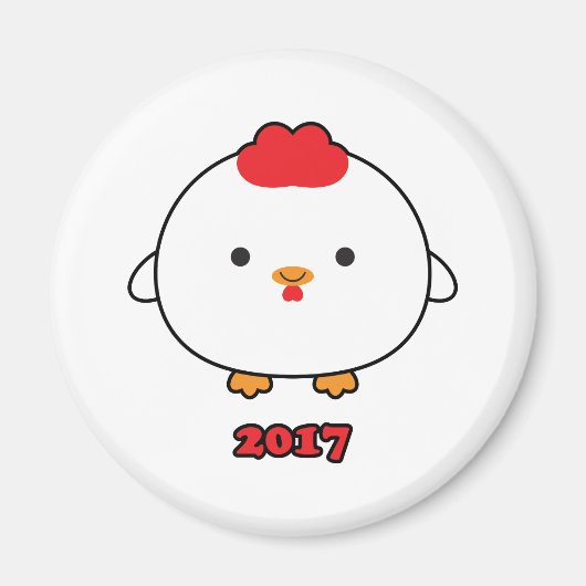 Jaar van de Rooster 2017 Magneet (Voorkant)