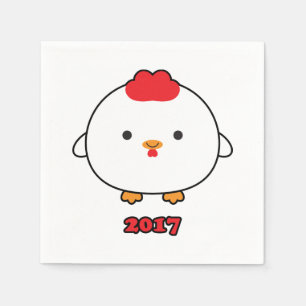 Jaar van de Rooster 2017 Paper Napkins Servetten