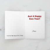 Jaar van de Schaap Kerst Kaart (Binnen)