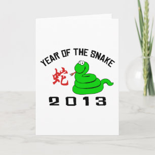 Jaar van de slang 2013 feestdagen kaart