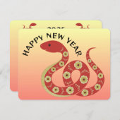 Jaar van de Slang 2025 Notitiekaart en Kalender Notitiekaartje (Voorkant / Achterkant)