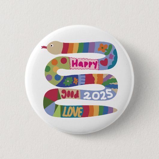 Jaar van de Slang 2025 Ronde Button 5,7 Cm (Voorkant)