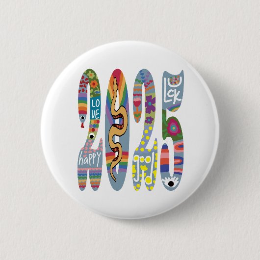 Jaar van de Slang 2025 Ronde Button 5,7 Cm (Voorkant)
