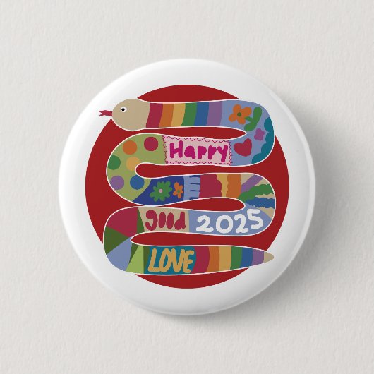 Jaar van de Slang 2025 Ronde Button 5,7 Cm (Voorkant)