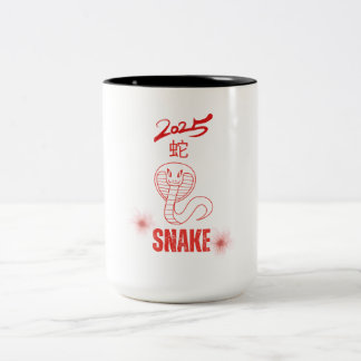 Jaar van de Slang 2025 Tweekleurige Koffiemok