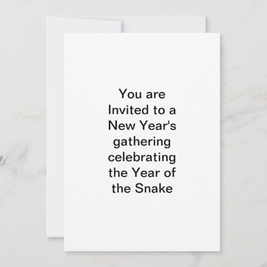 Jaar van de slang kaart (Achterkant)