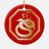 Jaar van de slang keramisch ornament (Achterkant)