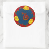 Jaar van de slang ronde sticker (Tas)