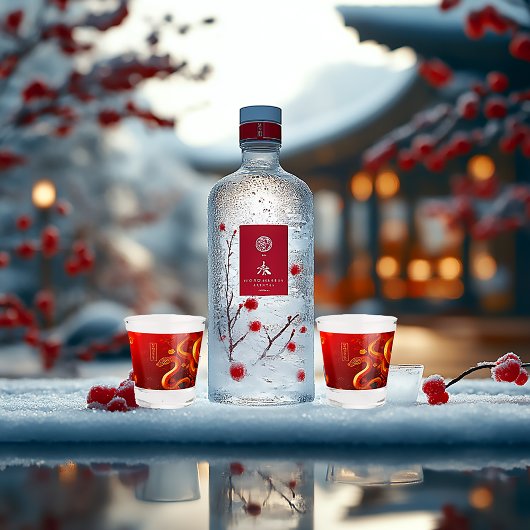 Jaar van de Slang Rood & Goud Shot Glas