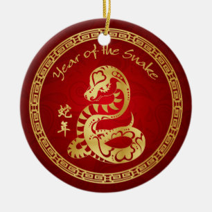 Jaar van de Snake 2013 - Chinees nieuwjaar Keramisch Ornament