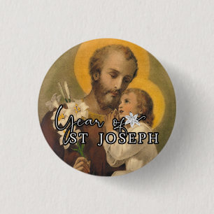 Jaar van de St. Joseph Katholieke Herdenking Ronde Button 3,2 Cm