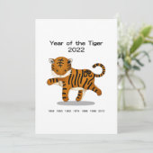 Jaar van de Tiger Cute Zodiac 2022 Persoonlijk (Staand voorkant)
