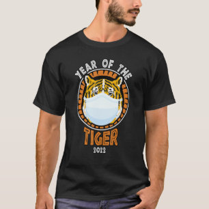Jaar van de tijger 2022 Tiger met gezichtsmasker T-shirt