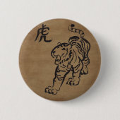 Jaar van de tijger ronde button 5,7 cm (Voorkant)