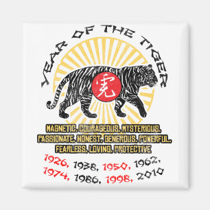 Jaar van de tijgerkwaliteiten magneet