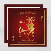 Jaar van de uitnodiging van de Ram Birthday (Voorkant / Achterkant)