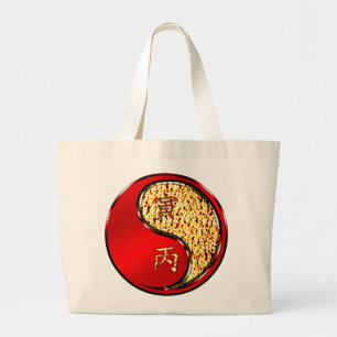 Jaar van de Vuur Tijger Grote Tote Bag