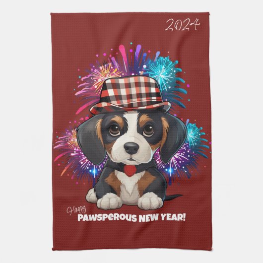 Jaar van de Woofs! Theedoek (Verticaal)