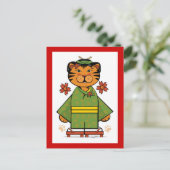 Jaar van duidelijke) briefkaart het van de Tijger (Staand voorkant)