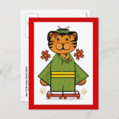 Jaar van duidelijke) briefkaart het van de Tijger (Voorkant / Achterkant)