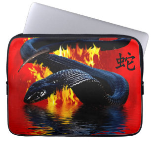 Jaar van het Chinese nieuwjaar van de zwarte slang Laptop Sleeve