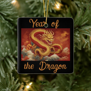 Jaar van het Dragon Ceramic Ornament