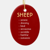 Jaar van het gouden schaap Rood Ornament (Achterkant)