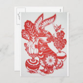 Jaar van het Konijn 2011 Feestdagenkaart (Voorkant / Achterkant)