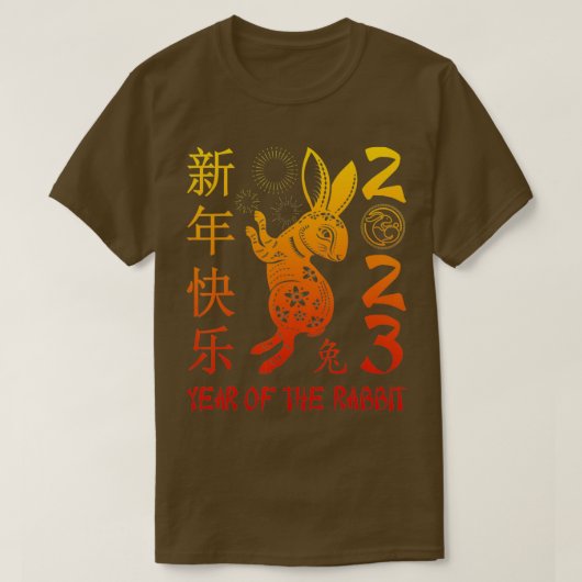 Jaar van het konijn 2023 Chinees Tshirt 20 (Design voorkant)