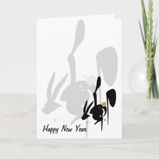 Jaar van het konijn feestdagen kaart (Voorkant)