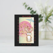 Jaar van het konijn feestdagenkaart (Staand voorkant)