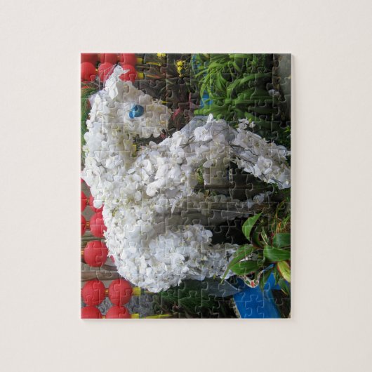 Jaar van het Paard | 春節馬 ... Chinese Bloem Topiary Legpuzzel (Verticaal)