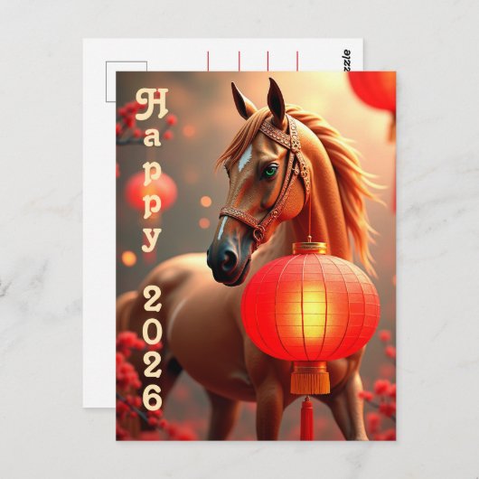 Jaar van het Paard 2026 Briefkaart (Voorkant / Achterkant)