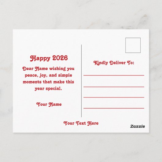 Jaar van het Paard 2026 Briefkaart (Achterkant)