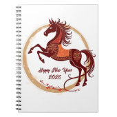 Jaar van het Paard 2026 Bruine kleur Notitieboek (Voorkant)