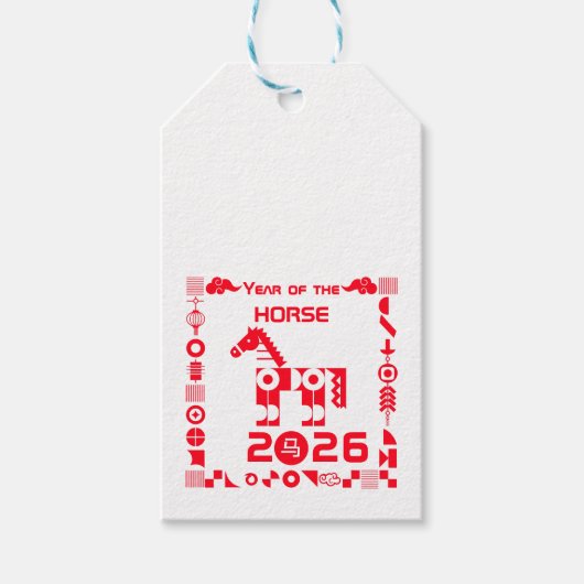 Jaar van het Paard 2026 Cadeaulabel (Voorkant)